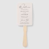 クリーモダンムエレガント結婚式 プログラム ハンドファン (正面)