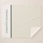 クリーモダンムシンプルパーソナライズされた名 シェルパブランケット (正面(横))