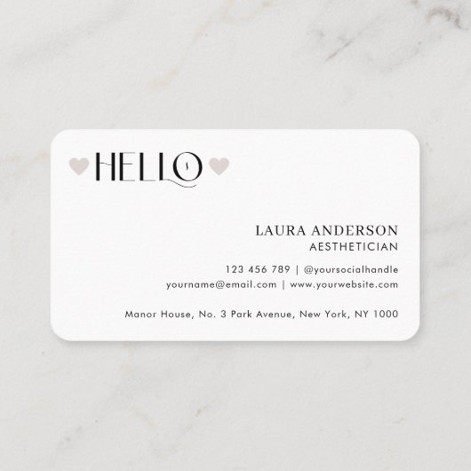 クリーモダンムニュートラルエステティシャンロエレガントゴ 名刺 (裏面)