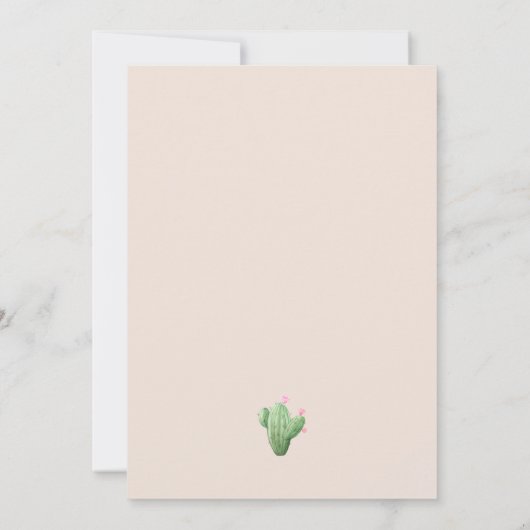 クリーモダンムベージュサボテン誕生パーティー 招待状 (裏面)