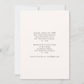 クリーモダンムホワイトスクリプトボーイガールフォトバプテスマ 招待状 (裏面)