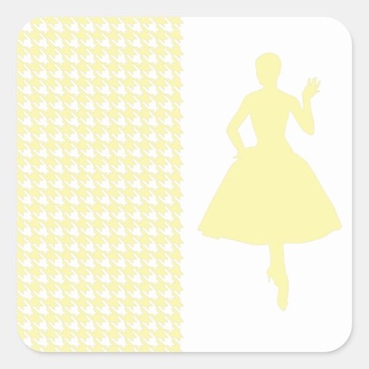 クリーモダンム千鳥格子の（シルエット付き） スクエアシール (正面)