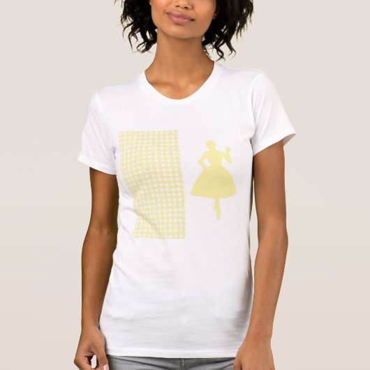 クリーモダンム千鳥格子の(シルエット付き) Tシャツ (正面)