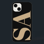 クリーモダンム天然イニシャルミニマルコンテンポラリー Case-Mate iPhone 14ケース<br><div class="desc">クリーモダンムナチュラル黒イニシャルモノグラムミニマルの電話ケーコンテンポラリースのデザイン。</div>