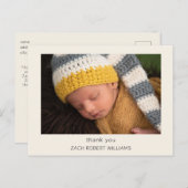 クリーモダンム新生児ありがとう写真はがき ポストカード (正面/裏面)