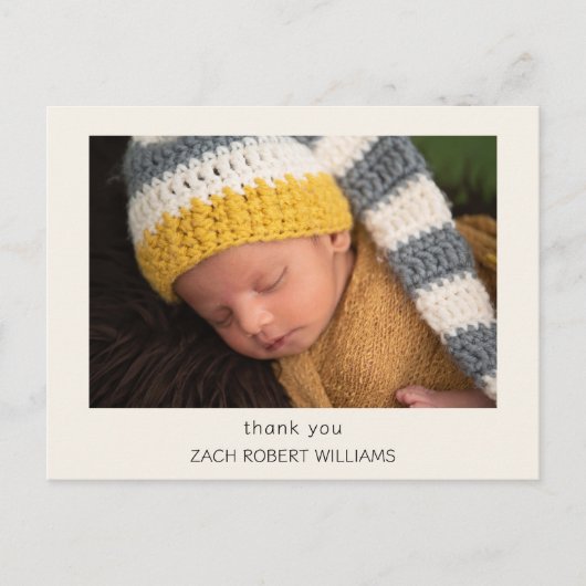 クリーモダンム新生児ありがとう写真はがき ポストカード (正面)