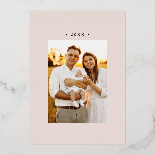 クリーモダンム日が差すことメリークリスマス2写真 箔シーズンカード (裏面)