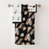 クリーモダンム航海のティール(緑がかった色)シェルブラックバスルーム バスタオルセット (インサイチュ)