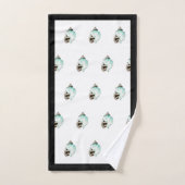 クリーモダンム航海のティール(緑がかった色)シェルブラックバスルーム バスタオルセット (ハンドタオル)