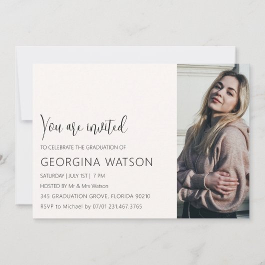 クリーモダンム5写真卒業 案内状 (裏面)