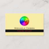 クリーモダンム&ブラックシックとロゴプロフェッショナル 名刺 (正面)