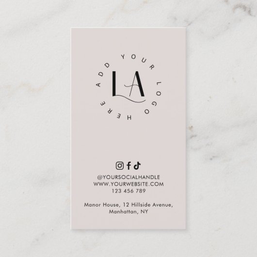 クリーモダンム&ホワイトスプレイエレガントタンアフターケア 名刺 (裏面)