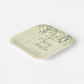 クリーモダンム&ユーカリ結婚ス ペーパープレート (傾斜あり)