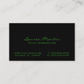 クリーモダンンダイヤモンドビジネスカード、ケリーグリーン 名刺 (裏面)