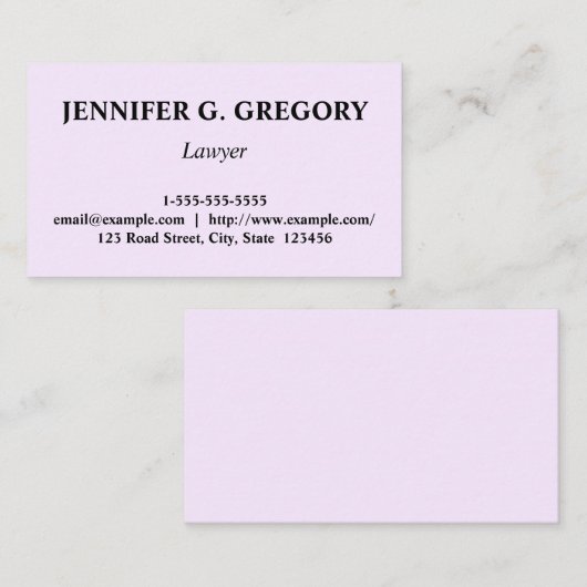 クリーンでカスタマイズ可能な弁護士の名刺 名刺 (正面/裏面)