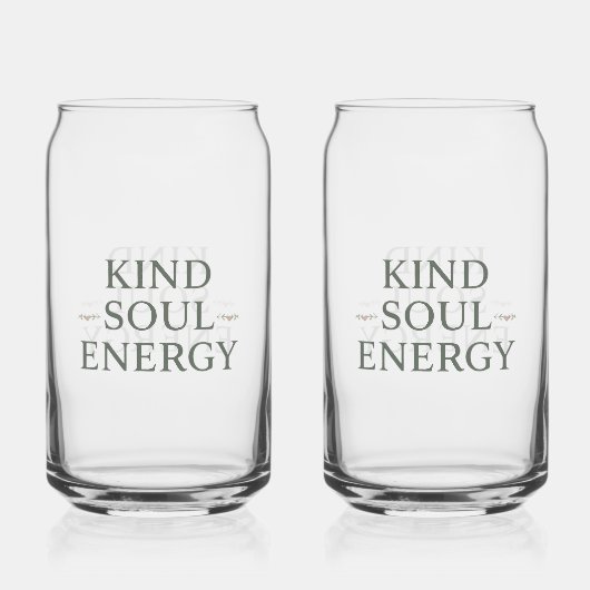 クリーンでシンプルな「Kind Soul Energy」 ガラス缶 (正面)