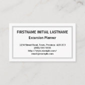 クリーンでプレーンなエクスカーションプランナー名刺 名刺
