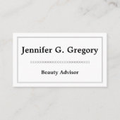 クリーンでプレーンな美しいアドバイザーの名刺 名刺 (正面)