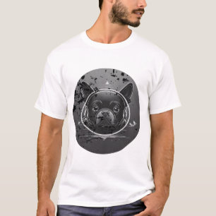「クリーンでミニマルなブラックブルドッグ顔の輪郭 Tシャツ