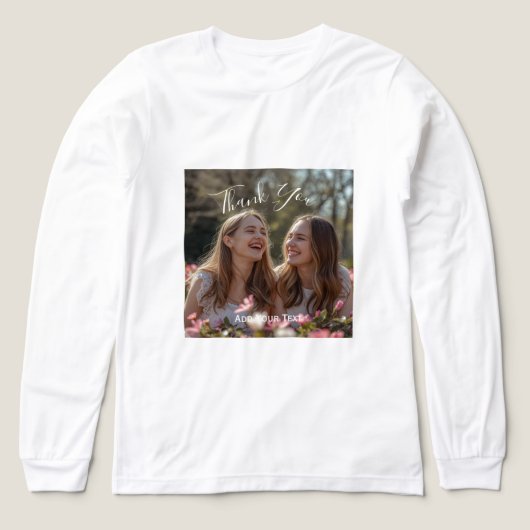 クリーンでミニマルな卒業感謝写真スクエア トライブレンドTシャツ (デザイン正面)