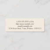 クリーンで低鍵の弁護士ビジネスカード スキニー名刺 (裏面)