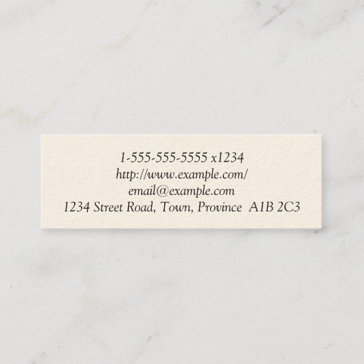 クリーンで低鍵の弁護士ビジネスカード スキニー名刺 (裏面)