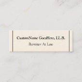 クリーンで低鍵の弁護士ビジネスカード スキニー名刺 (正面)