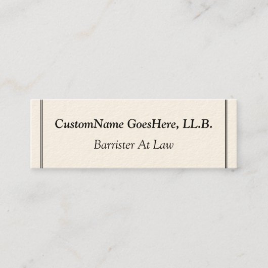 クリーンで低鍵の弁護士ビジネスカード スキニー名刺 (正面)