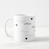 クリーンで名澄ん前のタイポグラフィ愛 コーヒーマグカップ (左)