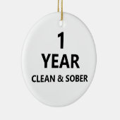 クリーンで地味なカスタム薬物依存回復メッセージ セラミックオーナメント (右)