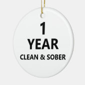 クリーンで地味なカスタム薬物依存回復メッセージ セラミックオーナメント (左)