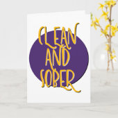 クリーンで地味な回復スローガン記念日 カード (黄色い花)