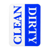 クリーンで汚い食洗機マグネット、青 マグネット (縦)