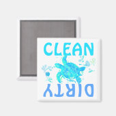 クリーンで汚れた食洗機磁石 マグネット (正面/裏面)