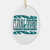 クリーンで静かな感動的回復引用文 セラミックオーナメント (右)