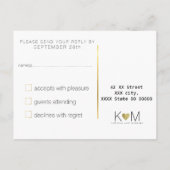 クリーンとウェディング澄んの出席依頼 インビテーションポストカード (裏面)