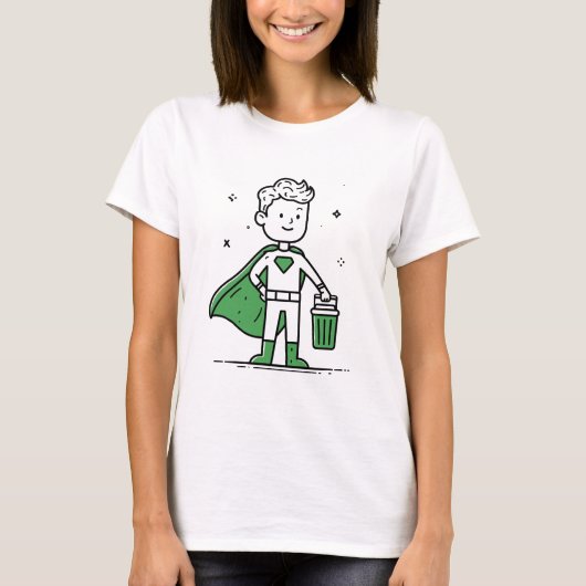 クリーンとグリーン – World Environment Dayデザイン Tシャツ (正面)