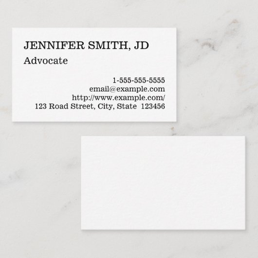 クリーンとプロフェッショナルのアドボケータ名刺 名刺 (正面/裏面)