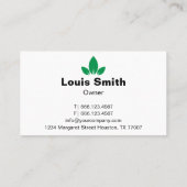 クリーンと芝生モダンのカス気にタマイズ可能なサービスリスト 名刺 (裏面)