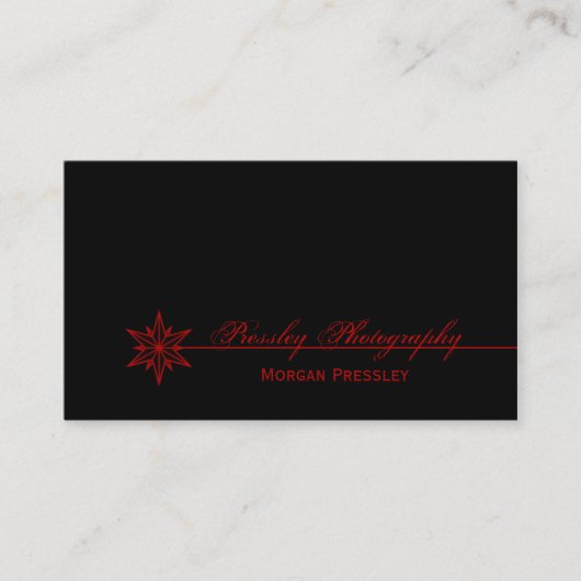 クリーンなスターバスト名刺（赤） 名刺 (正面)