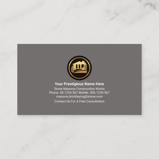 クリーンなセラミック石壁石積みレンガ層 名刺 (裏面)