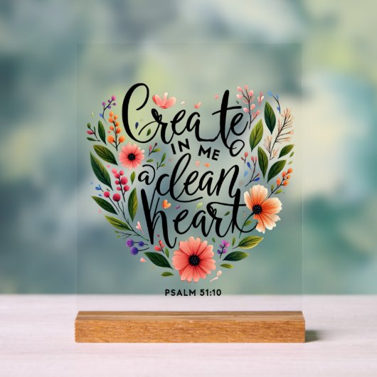 クリーンなハートフローラの作成 アクリルサイン (ニュートラル)