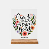 クリーンなハートフローラの作成 アクリルサイン (正面)