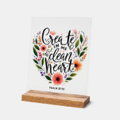 クリーンなハートフローラの作成 アクリルサイン (傾斜)