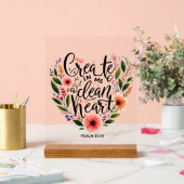 クリーンなハートフローラの作成 アクリルサイン (ウェディング)