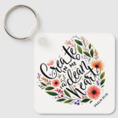 クリーンなハートフローラの作成 キーホルダー (正面)