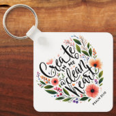 クリーンなハートフローラの作成 キーホルダー (正面)