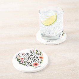 クリーンなハートフローラの作成 コースター