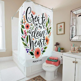クリーンなハートフローラの作成 シャワーカーテン