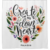 クリーンなハートフローラの作成 シャワーカーテン (正面)